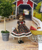 New England Plaid - dress, hat, tights & shoes for Little Darling Doll or 33cm BJD
