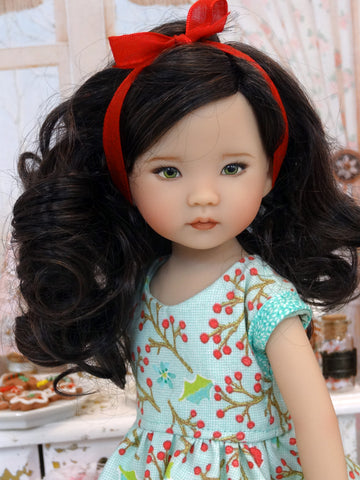 Noel - dress, tights & shoes for Little Darling Doll or 33cm BJD