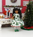 O Christmas Tree - dress, tights & shoes for Little Darling Doll or 33cm BJD