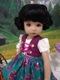 Oktoberfest - dirndl ensemble with tights & boots for Little Darling Doll or 33cm BJD