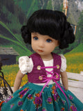 Oktoberfest - dirndl ensemble with tights & boots for Little Darling Doll or 33cm BJD