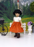 Oktoberfest - dirndl ensemble with tights & boots for Little Darling Doll or 33cm BJD