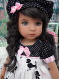 Pair of Poodles - dress, hat, socks & shoes for Little Darling Doll or 33cm BJD