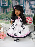Pair of Poodles - dress, hat, socks & shoes for Little Darling Doll or 33cm BJD