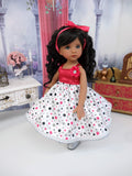 Party Polka Dots - dress, slip, tights & shoes for Little Darling Doll or 33cm BJD