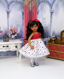 Party Polka Dots - dress, slip, tights & shoes for Little Darling Doll or 33cm BJD