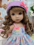 Pastel Easter - dress, hat, tights & shoes for Little Darling Doll or 33cm BJD