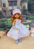 Pastel Wildflowers - dress, hat, tights & shoes for Little Darling Doll or other 33cm BJD