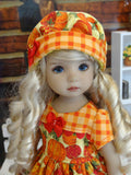 Patchwork Pumpkin - dress, hat, tights & shoes for Little Darling Doll