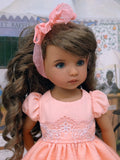 Peaches & Cream - dress, slip, tights & shoes for Little Darling Doll or 33cm BJD
