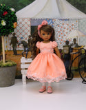 Peaches & Cream - dress, slip, tights & shoes for Little Darling Doll or 33cm BJD