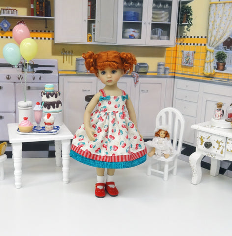 Pie Cherry - dress, socks & shoes for Little Darling Doll or 33cm BJD