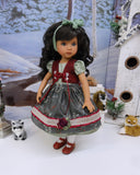 Pine Berries - dirndl ensemble with tights & shoes for Little Darling Doll or 33cm BJD
