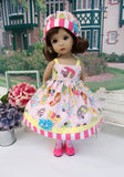 Pink Airstream - dress, hat, tights & shoes for Little Darling Doll or 33cm BJD