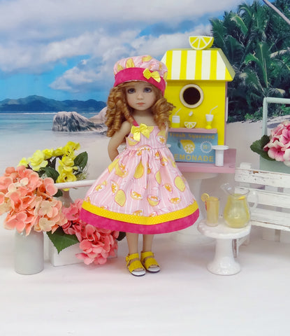 Pink Lemonade - dress, hat & sandals for Little Darling Doll or 33cm BJD