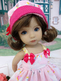 Pink Unicorn - dress, hat, tights & shoes for Little Darling Doll or 33cm BJD