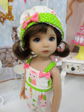 Playful Owl - romper, hat, socks & shoes for Little Darling Doll or 33cm BJD
