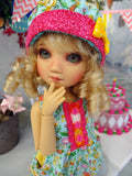 Playful Spring - romper, hat & sandals for Little Darling Doll or 33cm BJD