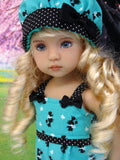 Poodle Pal - romper, hat & sandals for Little Darling Doll or 33cm BJD