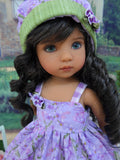 Pretty Columbine - dress, hat, tights & shoes for Little Darling Doll or 33cm BJD