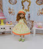 Pretty in Peach - dress, hat, socks & shoes for Little Darling Doll or 33cm BJD