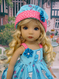 Pretty Owl - babydoll top, bloomers, hat & sandals for Little Darling Doll or 33cm BJD