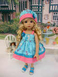 Pretty Owl - babydoll top, bloomers, hat & sandals for Little Darling Doll or 33cm BJD