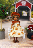 Pumpkin Pie - dress, beret, tights & shoes for Little Darling Doll or other 33cm BJD