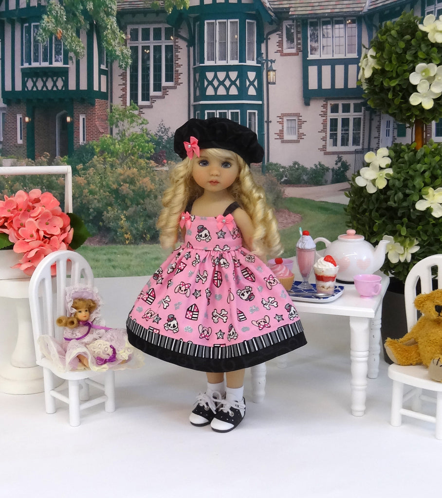 Punk Princess dress, hat, socks shoes for Little Darling Doll