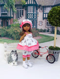 Puppy Love - babydoll top, bloomers, hat, socks & tennis shoes for Little Darling Doll or 33cm BJD