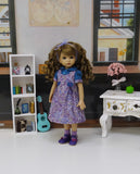 Purple Paisley - dress, blouse, socks & shoes for Little Darling Doll or 33cm BJD