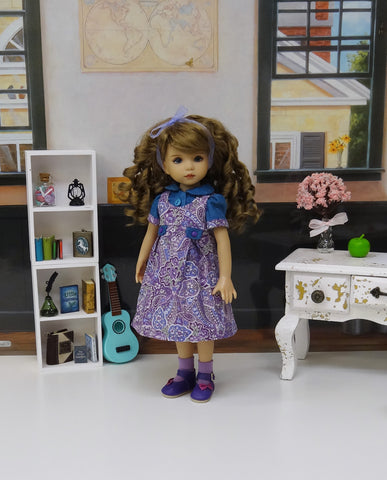 Purple Paisley - dress, blouse, socks & shoes for Little Darling Doll or 33cm BJD