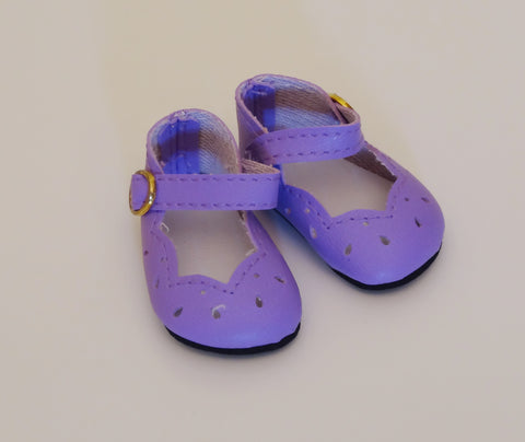 Scallop Mary Jane Shoes - Purple