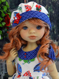 Rain, Rain Go Away - dress, hat, tights & shoes for Little Darling Doll