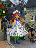 Rain, Rain Go Away - dress, hat, tights & shoes for Little Darling Doll