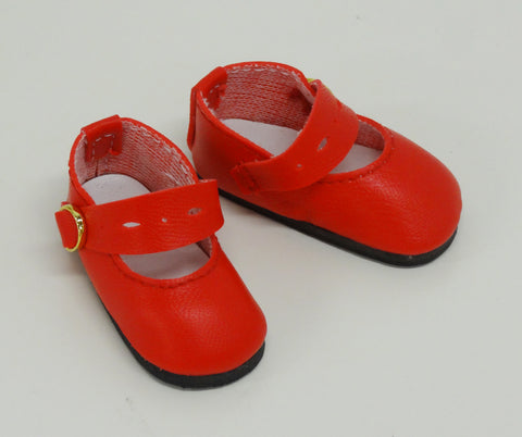 Fancy Ankle Strap Mary Jane Shoes - Red