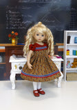 Retro Classroom - dress, tights & shoes for Little Darling Doll