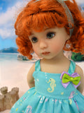 Saltwater Seahorse - dress, socks & shoes for Little Darling Doll or 33cm BJD