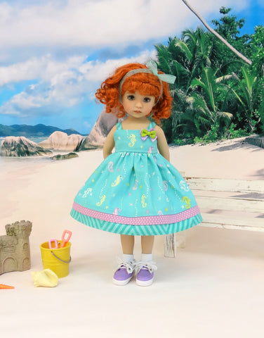 Saltwater Seahorse - dress, socks & shoes for Little Darling Doll or 33cm BJD