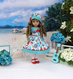 Saltwater Sweetie - dress, hat, tights & shoes for Little Darling Doll or other 33cm BJD
