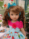 Santa's Toy Shoppe - dress, tights & shoes for Little Darling Doll or other 33cm BJD