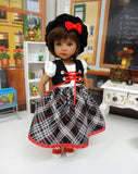 School Girl Plaid - dress, vest, beret, socks & shoes for Little Darling Doll or 33cm BJD