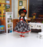 School Girl Plaid - dress, vest, beret, socks & shoes for Little Darling Doll or 33cm BJD
