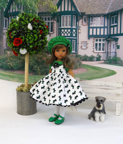 Scottie Love - dress, hat, tights & shoes for Little Darling Doll or 33cm BJD