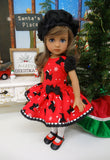 Scotties & Snow - dress, beret, tights & shoes for Little Darling Doll or other 33cm BJD