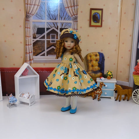 Season's End - dress, hat, tights & shoes for Little Darling Doll or other 33cm BJD