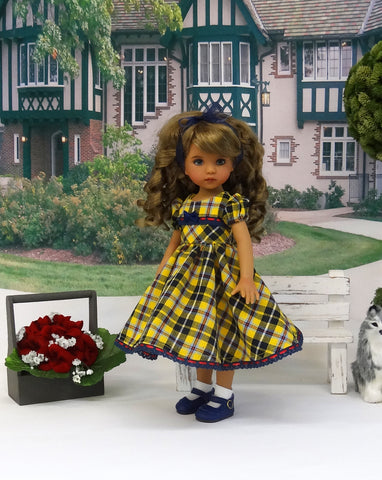 September Plaid - dress, socks & shoes for Little Darling Doll or other 33cm BJD
