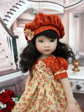 September Spice - dress, beret, tights & shoes for Little Darling Doll or other 33cm BJD