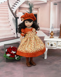 September Spice - dress, beret, tights & shoes for Little Darling Doll or other 33cm BJD