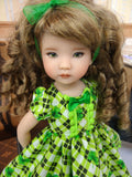 Shamrock Plaid - dress & shoes for Little Darling Doll or other 33cm BJD